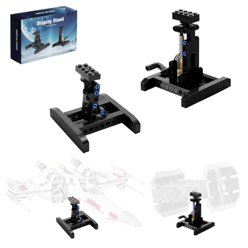 Display Stand for Lego X-Wing Fighter 75301 Building Kit Stand for Lego TIE Bomber 75347 Stand for Lego Mando N-1 Fighter 75325 Adjustable Angle Bracket Toy for Kids Aged 6+ 2 Pack