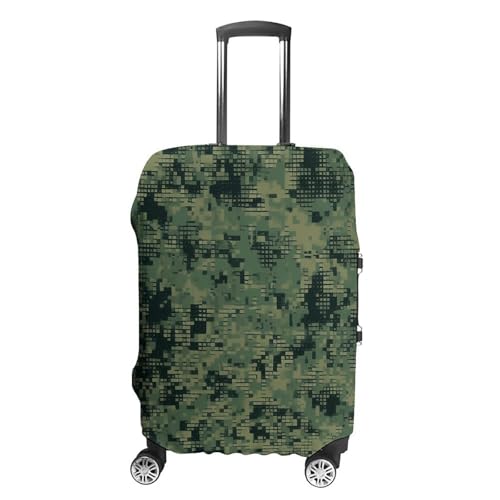 Green Army Digital Camouflage Luggage Cover Elastic Suitcase Protector Case Anti-Scratch Washable Baggage Covers Protector For Traveling, Aircraft Consignment M