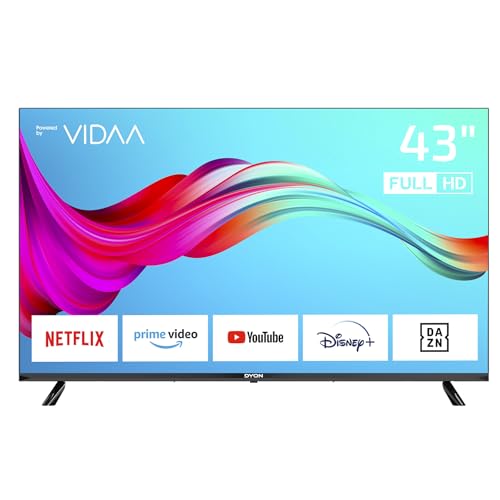 DYON Smart 43 VX - 43 Zoll (108 cm) Full-HD Smart TV mit HD Triple Tuner (DVB-C/-S2/-T2), App Store, Prime Video, Netflix, YouTube, DAZN, Disney+, waipu.TV, Hotelmodus