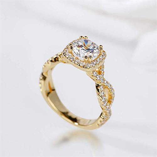 Jeulia Women 3.6 Carat 925 Sterling Silver Twist Ring Round Cut Halo Engagement Rings Solitaire Eternity Band Ring with Cubic Zirconia Stone Anniversary Promise Ring4