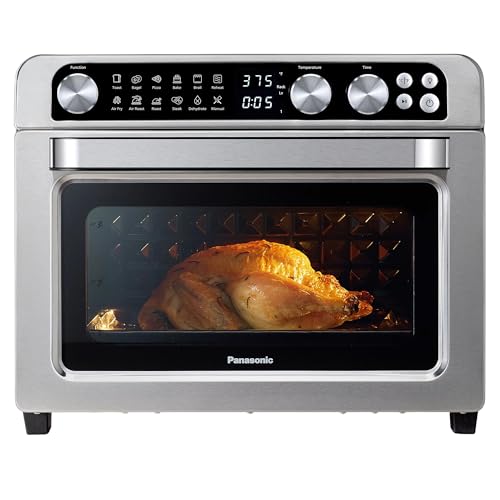 Panasonic FlashXpress Family Size Air Fryer Toaster Oven Combo, 11 Cooking Functions, 1800W PFAS-Free Interior, Double Infrared Heating, Temperature Control Dial, Stainless Steel - NB-G211P by Panasonic - Used condition - US$147.23