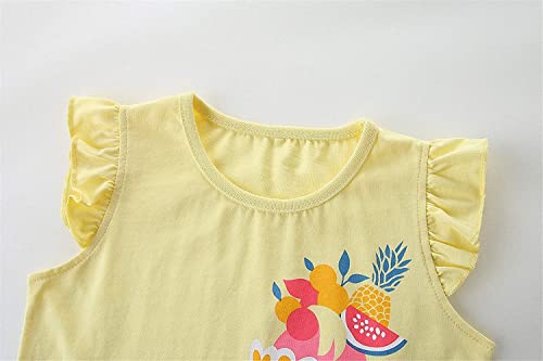 Image of Toddler Girls Shorts Set Kids Summer Casual Outfit Cotton Top and Shorts Clothing Set