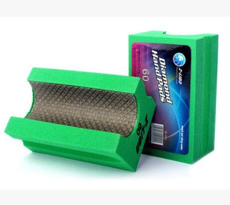 MACHSWON Electroplated Diamond Sanding Blocks Green V20 Polishing Grinding Hand Pads Block for Granite Marble Glass Stone 60 Grit