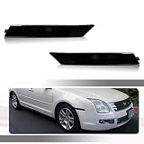 Tonsya Custodia nera per lenti fumé compatibile con Ford Fusion & Mercury Milano 2006-2009 Anteriore Paraurti laterale Marker Housing CH2551118, CH2550118, 55055147,55055146