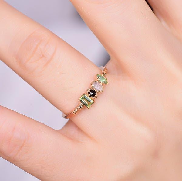 Personalized Multiple Birthstones Ring for Women, Custom Grandma Mom Family Rings with Birthstones, Dainty Mother's Day Anniversary Jewelry Ring Gift for Her.2