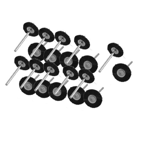 Aexit 22mm Dia Abrasives Black Fibre Polishing Metal Drill Hole Brush Wheel 20 Pcs Model:43as385qo168