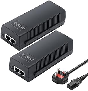 PTZlink 2-Pack 30W & 60W PoE Injector 48V 52V Active Power Supply Wall Plug Gigabit Ethernet PoE+ Adapter, PoE++ Powerline, 1GB 10/100/1000Mbps POE+ IEEE 802.3af / 802.3at Compliant, Up to 100 Meters
