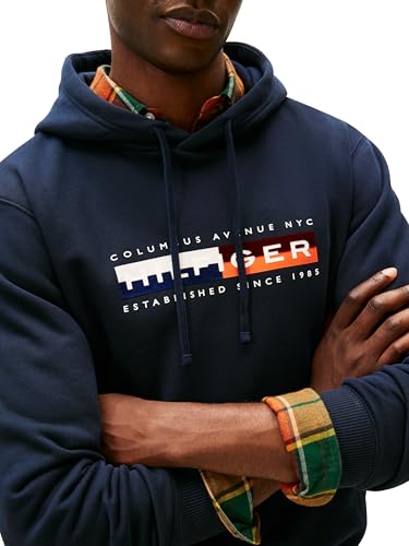 Tommy Hilfiger Herren Hoodie Colour Block Graphic mit Logo, Blau (Desert Sky), M – Ansicht 3