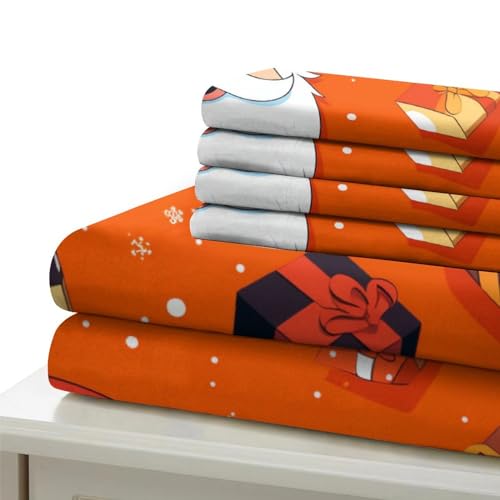 Funda nórdica de Papá Noel 3D sin arrugas con cremallera práctica para cama doble 7
