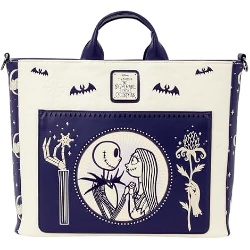 Loungefly Disney: Nightmare Before Christmas - Jack and Sally - Night Sky - Convertible Backpack & Tote Bag - Collectible Bags