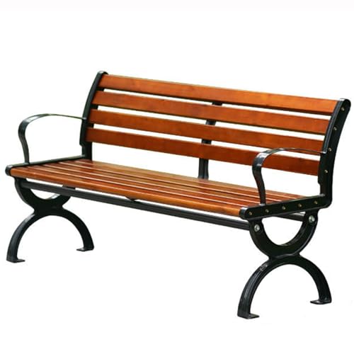 Banc de parc extérieur en fer et aluminium moulé avec dossier pour jardin 120cm