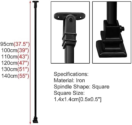 Adjustable Wrought Iron Railing Posts - Indoor Stair & Concrete Step Connector for Secure Support & Stylish Design - Perfect for Home Safety & Aesthetic Enhancements
