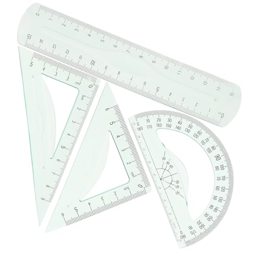 HYTROVE ??工具套装 学生用精密量角器三角尺 定規 点入り 抗滑り設計 作図製図向け 学校必携文房具