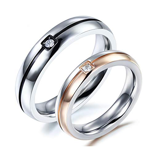 Bague couple alliance acier inoxydable, le cadeau d'anniversaire romantique