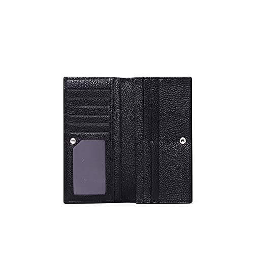 Womens wallet Women's Wallets Genuine Leather Card Holder Phone Pocket Female Long Clutch Bags For Women Ladies Hasp Wallets(Black)3