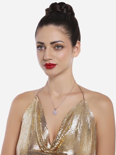 CZ Embellished Pendant & Chain - Women