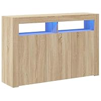 VidaXL Credenza Con Luci LED RGB - Rovere Sonoma - 72x34x61 Cm - Mobiletto Moderno Per Sala Da Pranzo