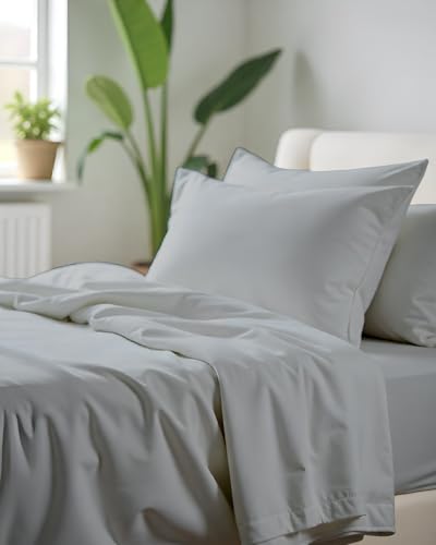 Image of Microfiber Single Size Bedsheet with 2 Pillow Covers | Ultra Soft & Breathable Flat Sheet | Wrinkle-Resistant, Premium Comfort for Everyday Use |Size (60 inch x 90 inch) Light Grey