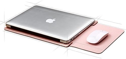 ele ELEOPTION Microfiber Leather Laptop Sleeve Slim Case Cover Luxury PU Leather Case Elegant Protective Case Integrated Mouse pad for 13.3 "Macbook Air/Macbook Pro & Pro Retina - Image 4