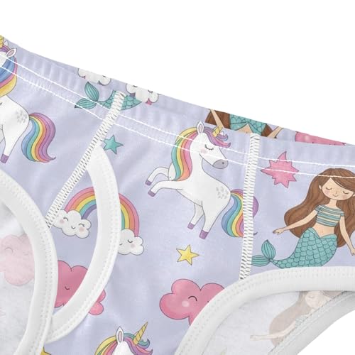 CHIFIGNO Briefs for Boys Cute Mermaid Unicorn Purple Cotton Boys' Underwear Soft Breathable Brief Underwear4