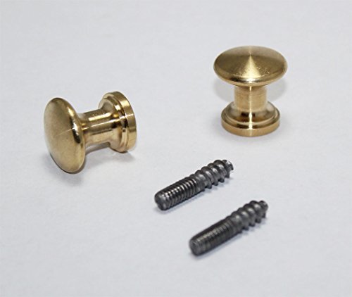 Piano Desk Knobs Solid Brass - With Metal Wood Screw 1 Pair