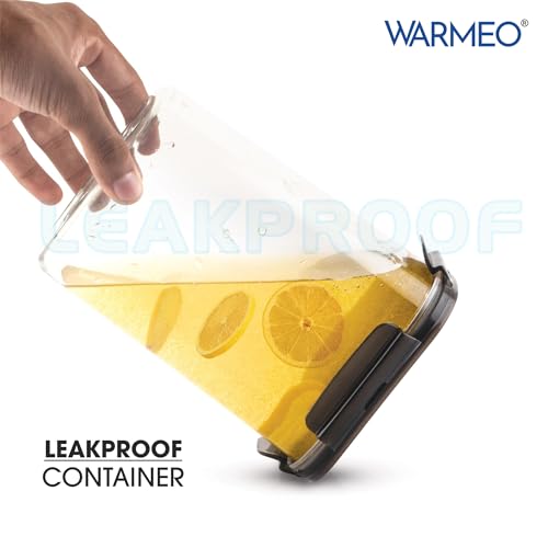 Image of WARMEO FRESH LOCK Airtight Kitchen Storage Container SET of 4 pcs (1200ml each) BPA Free Air tight Storage Organizer for Dry Food,Pulses,Spice,Kitchen Accessories Items & Storage-Transparent