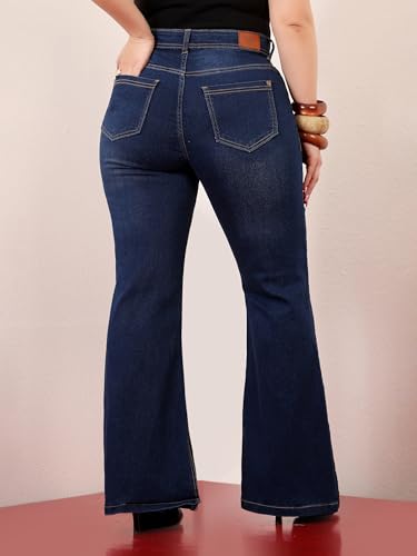 Image of Miss Chase A+ Women's Bootcut High Rise Regular-Length Stretchable Denim Shaping Jeans