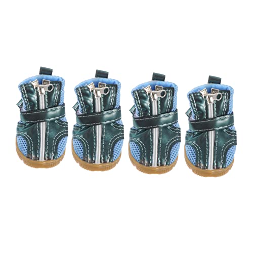 Toddmomy 4 Piezas Zapatos de Perros con de tendón de Carne Antideslizante Zapatos térmicos para Mascotas Zapatos para Perros Perros de tamaño pequeño PU Blue