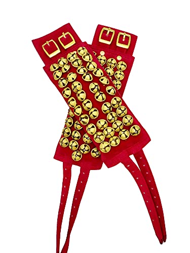 Shri Kalaivani Brass Ghungroo Ankle Bells Velvet Pad for Classica...