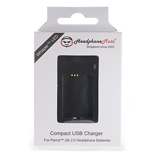 Hörlurar Mate USB-driven kompakt laddare för papegoja Zik 2.0, papegoja zik 3 hörlurar