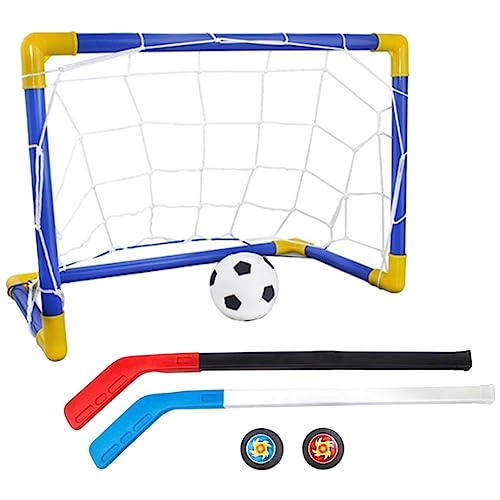 KIKAPA Red de fútbol DIY para puerta mini al aire libre para interiores y deportes de fútbol, marco de juguete, juego de tamaño para niños práctico + juego de hockey sobre hielo