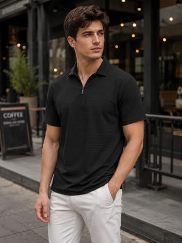 Image of Preneum Men's Polo T‑Shirt | Comfortable Rich Polycotton, Band Collar, Regular Fit | Stylish & Premium All Day Wear (Available in Plus Sizes)