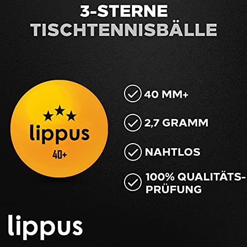 Foto von lippus Tischtennisbälle 3 Stern [35 Stück] Set – 18 Weiße & 17 Orange Tischtennis Bälle + AUFBEWAHRUNGSBEUTEL - Ideale Spieleigenschaften - Nach Wettbewerbsrichtlinien produziert