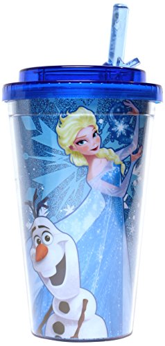 Gobelet Olaf et Elsa anti-fuite en plastique sans BPA pour éviter les dégâts