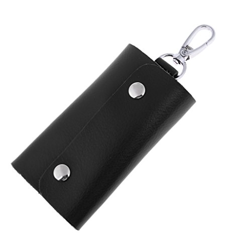 Homyl Bolsa masculina de couro legítimo para chaveiro de carro, porta-cartões, bolsa organizadora, P