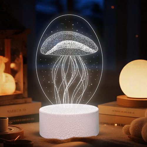 Lámpara nocturna de arte DIY medusa 3D LED con control remoto