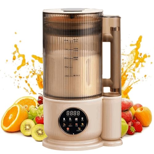 Máquina para hacer leche de soja, 1,5 L, con 12 cuchillas de acero inoxidable, cubierta insonorizada, temporizador de 24 horas, función de mantener el calor, revestimiento de cerámica antiadherente