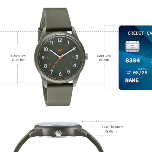 Image of SF Field with Quartz Analog Khaki Dial Khaki Silicon Strap Watch for Men - 77211PP04W