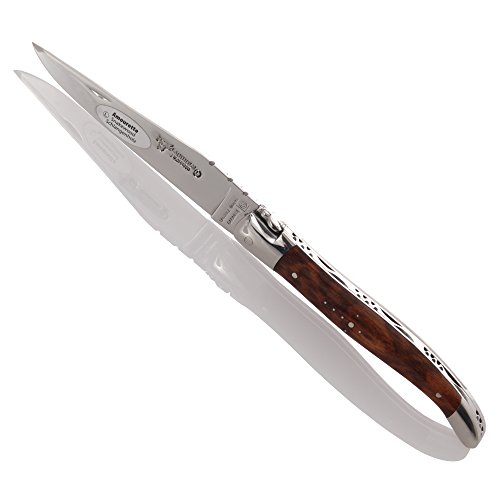 Laguiole en Aubrac Handcrafted Luxury Folding Pocket Knife, Amourette/Snake Wood Handle, 4.75 inches