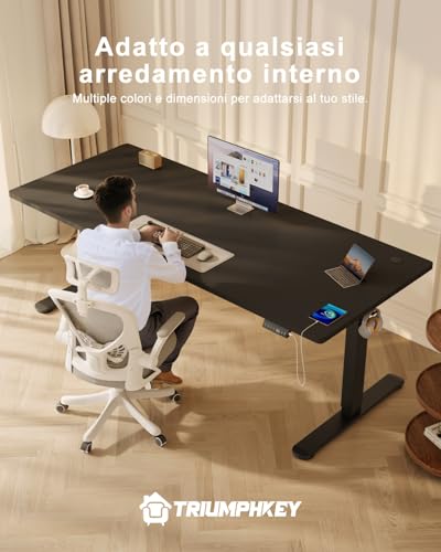 Scrivania Elettrica Regolabile in Altezza,200 x 80 cm,Presa USB, 3 Controllo Memoria, Scrivania Gaming, Altezza Regolabile, Anti-collisione, Tavolo da Computer,Piano Giuntato - Scrivania Gaming - Immagine 6