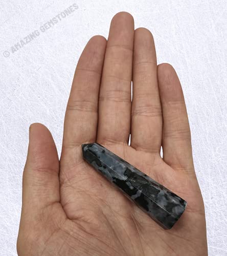 Image of Amazing Gemstone Indigo Gabbro Crystal Towers - Natural Healing Crystal Point Obelisk for Reiki Healing and Crystal Grid (2 inch to 3 inch INCH)