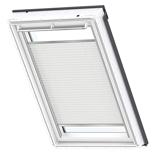 Original Velux Faltstores DuoLine Rollo für GGL / GPL / GHL / GTL / GGU / GPU / GHU / GTU MK08 / Stofffarbe 1045 weiß, Schienenfarbe silber // FHC MK08 1045S