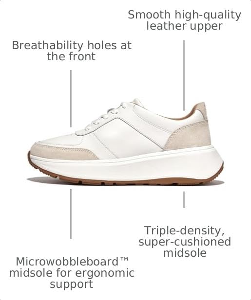 Image of FitFlop Women's F-Mode Leather /Suede Flatform Sneakers