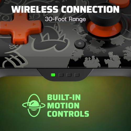 Image of PDP REMATCH GLOW Wireless Nintendo Switch Pro Controller, Full Motion Controls - Licensed for Nintendo Switch. & Lite & OLED Model, Rechargeable Battery Power, Glow in the Dark: Blackout Bowser