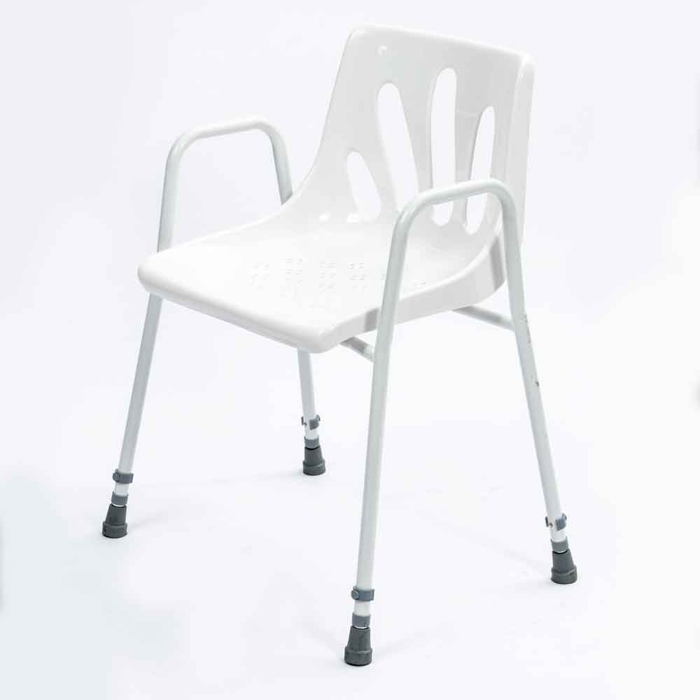 Nrs Healthcare P01560 - Silla de ducha con brazos, altura ajustable