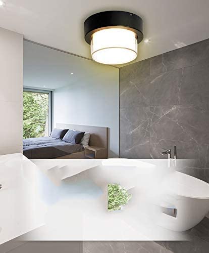 Image of blissbells Modern Round LED Ceiling Light | Black & White Flush Mount Light for Bedroom, Bathroom, Living Room & Home Decor