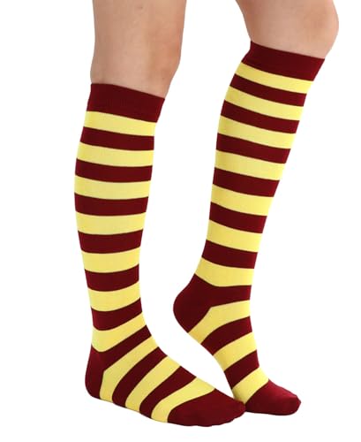 Image of Striped Knee High Socks for Women Outdoor Sport Athletic Stripe Casual Tube Socks