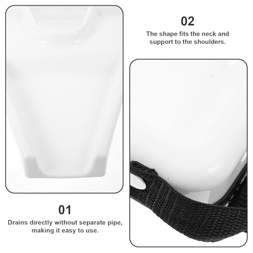 Lavabo para champú portátil de plástico blanco que evita salpicaduras 4