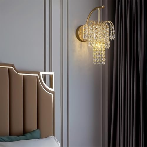 Luces de pared de cristal brillante que transforman tu dormitorio con luz cálida 6