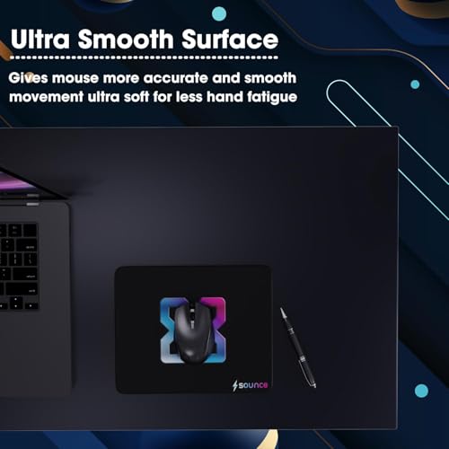 Image of Sounce Ergonomic Mouse Pad, Non-Slip, Anti-Skid, Waterproof, Splash-Proof Precision Tracking, Durable, Suitable for Gaming, Computer, Laptop, Home & Office (9.8 X 8.2 Inch Black)
